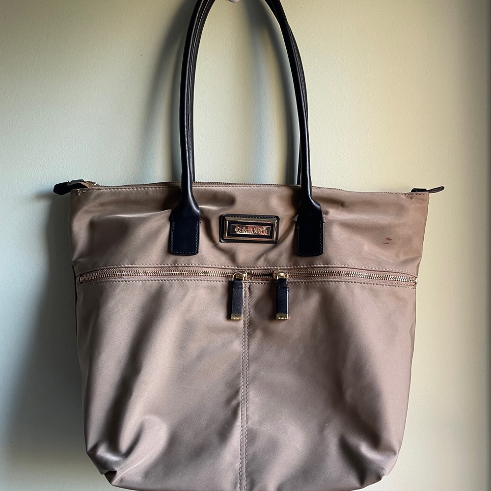 Calvin Klein Tan and Black Tote Bag